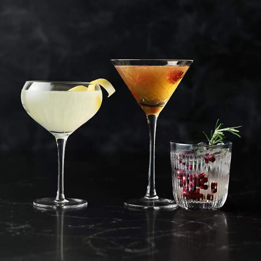 Discontinued Gently Used CB2 Niels 8-Oz Cut Glass Etched Double Old Hashion Glas - Picture 6 of 6